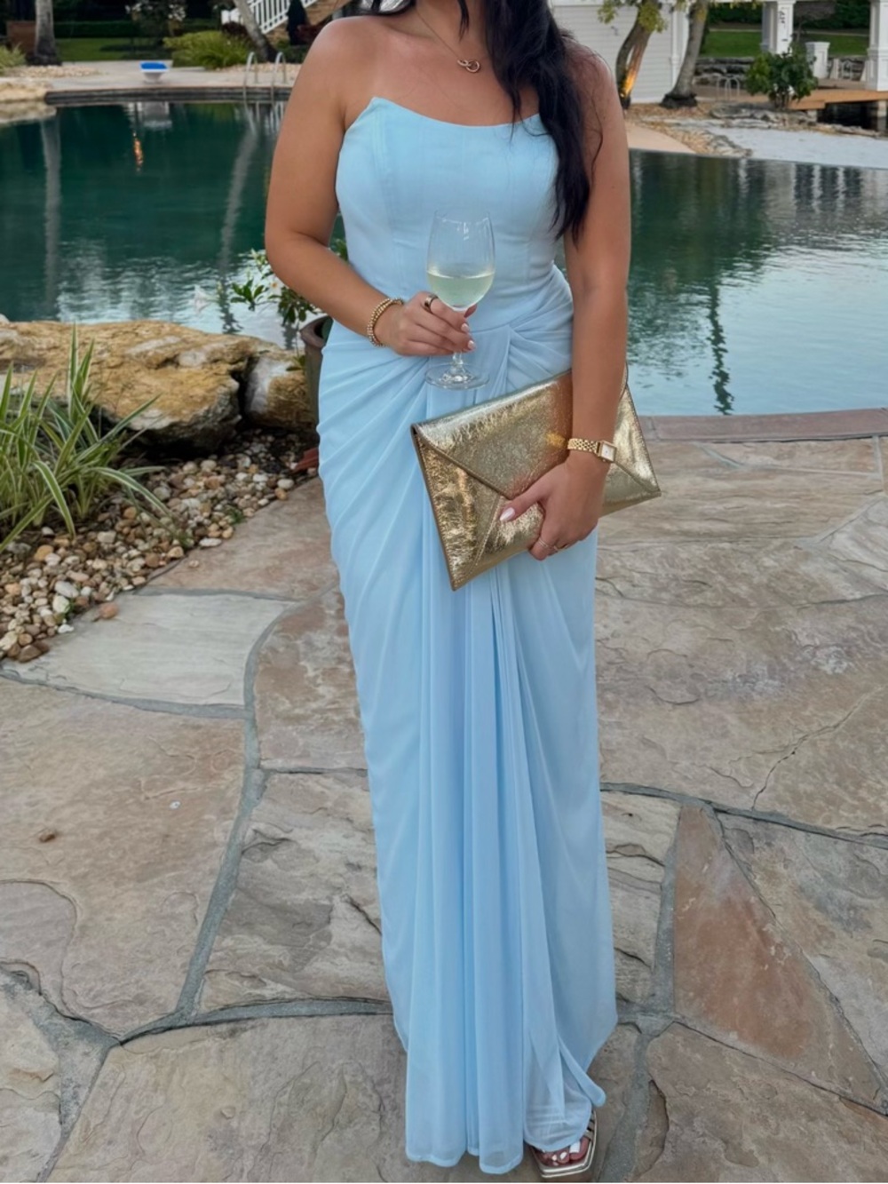 Azazie “Anais” Sky blue maxi dress - Picture 2 of 3